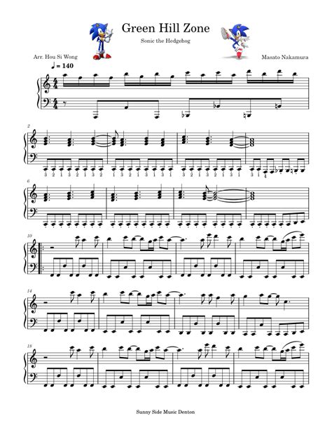 Green Hill Zone (Sonic) – Masato Nakamura Sheet music for Piano (Solo) | Musescore.com