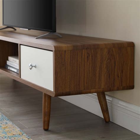 Transmit Walnut White 70 Inch Media Console Wood TV Stand EEI-3302-WAL-WHI - 1StopBedrooms.