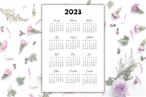 Minimalist Calendar 2023 Year Graphic by Markicha Art · Creative Fabrica