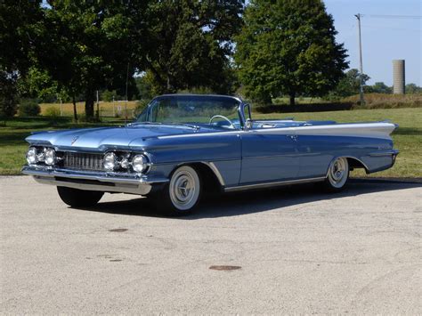 1959 Oldsmobile 98 Blue + White Two Tone Convertible 394cu/315hp | Frank's Classic Cars