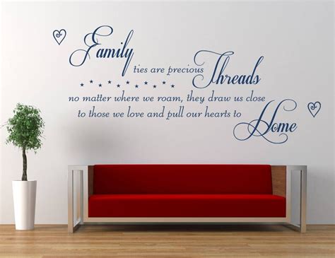 Family Ties Are Precious Threads Poem Quote Matt Vinyl Wall - Etsy