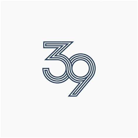 Premium Vector | Looping 39 number thirty nine linked line outline logo design vector illustration