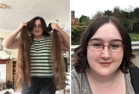 30 Before And After Pics Of People Who Cut Off Their Long Hair And Donated It To Cancer Patients ...