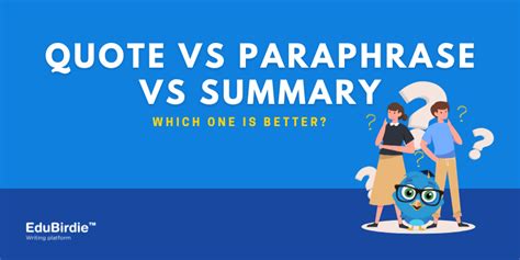 Citing Sources: Quote vs Paraphrase vs Summary - EduBirdie.com