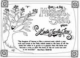 Parable Of The Mustard Seed  Bible coloring parable sketch template