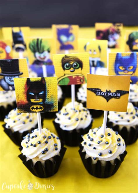 Lego Batman Cupcakes with Free Printable Toppers