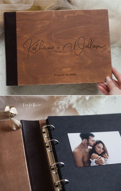 Custom photo album Wedding wooden photo album 4x6 5x7 | Etsy | Wedding ...