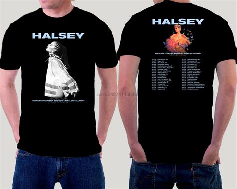 HALSEY Tour Dates 2018 Tshirt Black Color 100% Cotton Best Edition| | - AliExpress