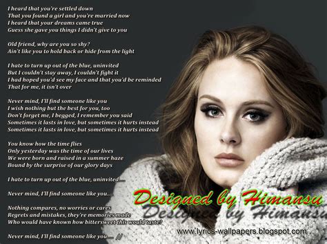 Lyrics Wallpapers: Adele - Someone Like You | Someone like you lyrics, Adele someone like you ...