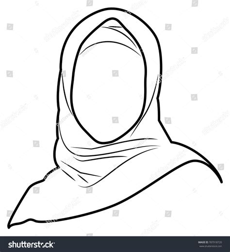 Dibujo de una mujer musulmana con: vector de stock (libre de regalías ...