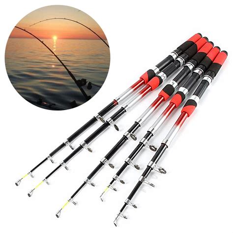 FANGff Portable Retractable Spinning Fishing Rod, Telescopic Fishing Rod Glass Fiber Fishing ...