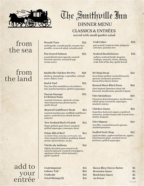 Menus | The Smithville Inn