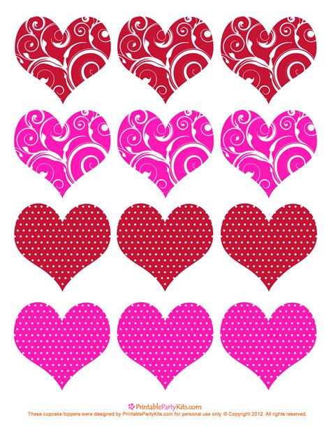 Print Out These 6 Sweet And Free Heart Templates | Paper | Heart - Free Printable Hearts - Free ...