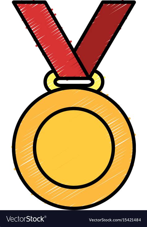 Champion medal with star Royalty Free Vector Image