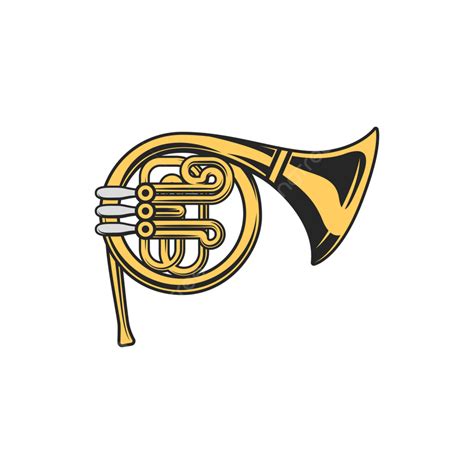 Brass Instrument Vector Hd Images, French Horn Isolated Brass Musical ...