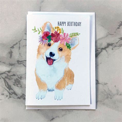 Corgi Birthday Card – Pippa & Paper