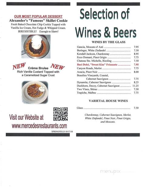 Menu of Alexander's Steakhouse in Springfield, IL 62702