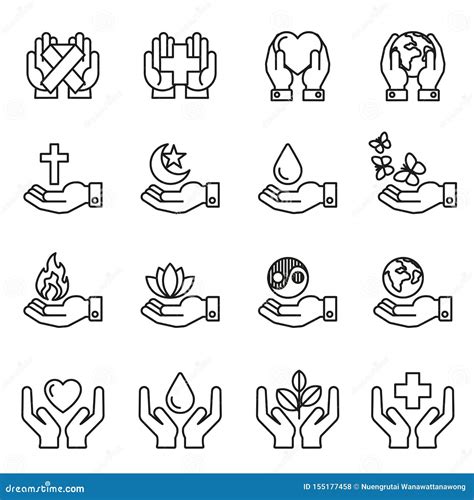 Collection of Healing Hands Icon with Variety of Good Symbol Design. Stock Vector - Illustration ...