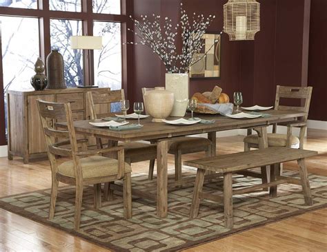 Oxenbury Natural Distress Wood Dining Table | Rustic kitchen tables, Rustic dining room table ...