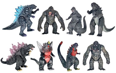 Buy TwCare Set of 8 King Kong vs Godzilla Toys Movable Joint Action ...