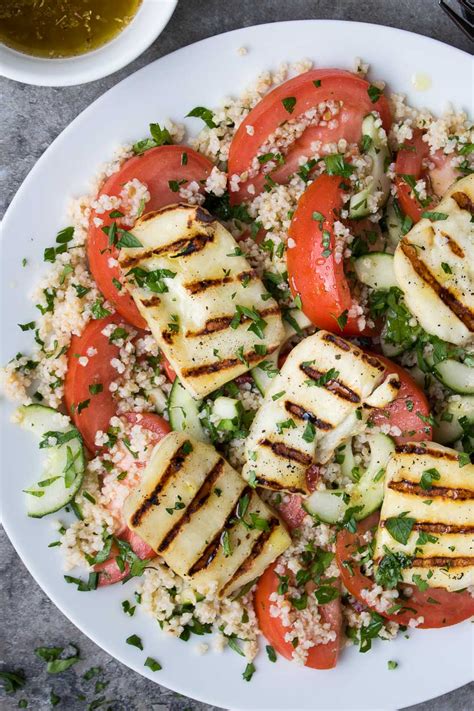 Grilled Halloumi Salad Recipe - Stephanie Kay Nutrition