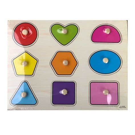 Peg-knob Puzzle - shapes | Wooden Toys | Educational Toys