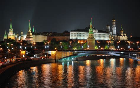 Moscow Night Lights wallpaper | travel and world | Wallpaper Better