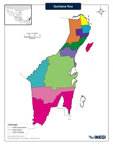 Mapa del Estado de Quintana Roo con Municipios >> Mapas para Descargar e Imprimir | Imágenes Totales