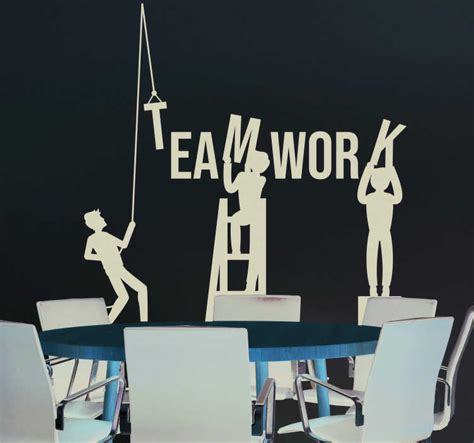 Teamwork office wall art with text sticker - TenStickers