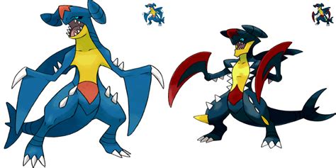 Shiny Redo: #445 Garchomp + Mega Garchomp by SkydraoftheGoddesses on DeviantArt