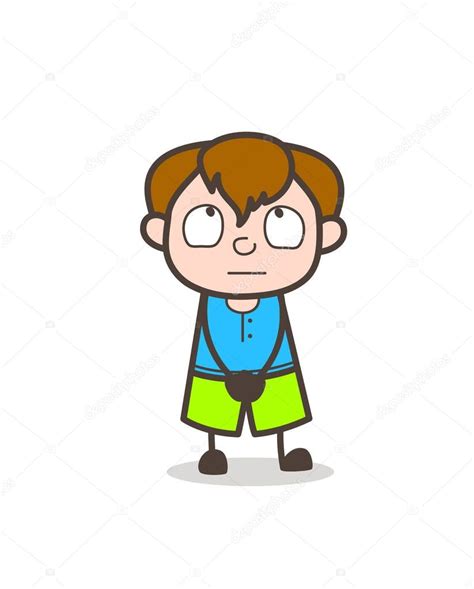 Neutral Face - Cute Cartoon Boy Illustration — Stock Vector © lineartist #170478180