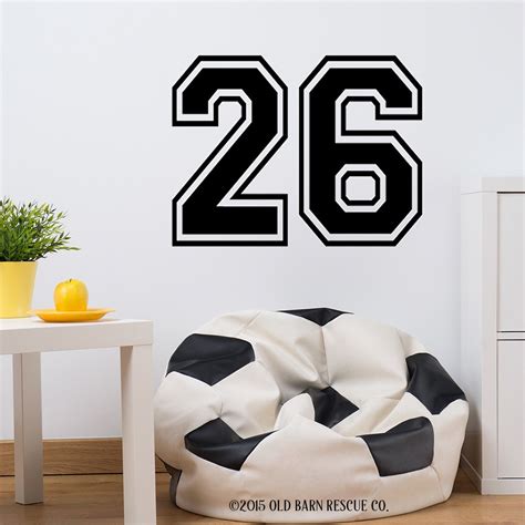 Large Number Stickers Sport Numbers Teen Bedroom Decals | Etsy