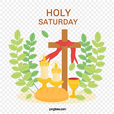 Holy Saturday Clipart Transparent Background, Holy Saturday Bread Wine Glass Element, Holi ...