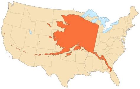 The State of Alaska Compared to the Lower 48 US States See: Alaska and Europe size comparison ...