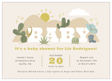 Western Scene Baby Shower Invitations by Basic Invite