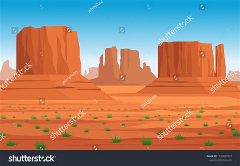 Western monument valley vector landscape - Royalty Free Stock Vector ...