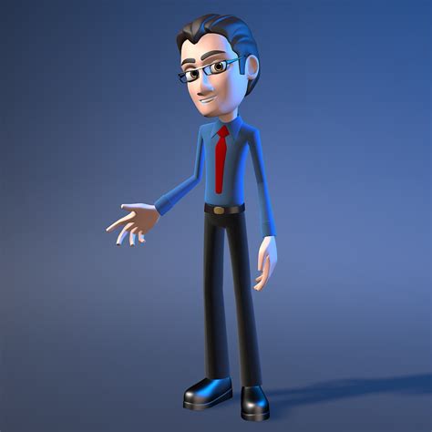 Cartoon Office Character Rigged Model - TurboSquid 1275033