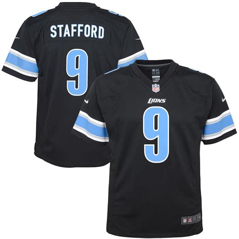 Nike Matthew Stafford Detroit Lions Youth Black Color Rush Game Jersey