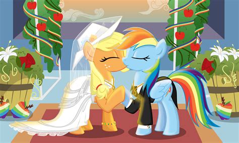 My Little Pony Friendship Is Magic Rainbow Dash And Applejack Kissing