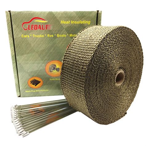 LEDAUT 2" x 50' Titanium Exhaust Heat Wrap Roll for Motorcycle ...