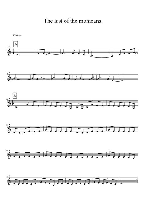 The last of the mohicans Sheet music for Violin (Solo) | Musescore.com ...