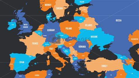 Political Map Of Europe Continent In Four Colors With Blank Map Of Images