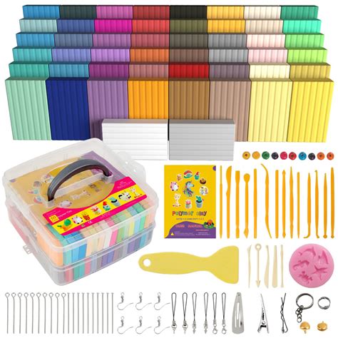 Buy Polymer Clay 50 Colors, Modeling Clay for Kids DIY Starter Kits ...