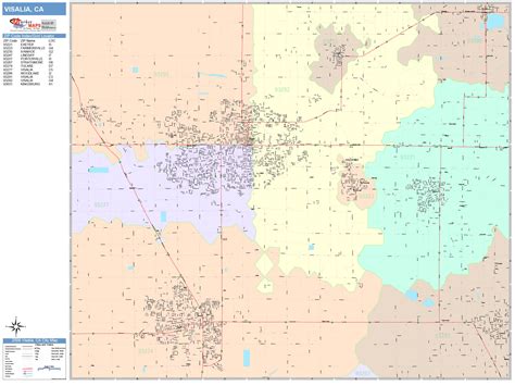 Visalia California Wall Map (Color Cast Style) by MarketMAPS - MapSales