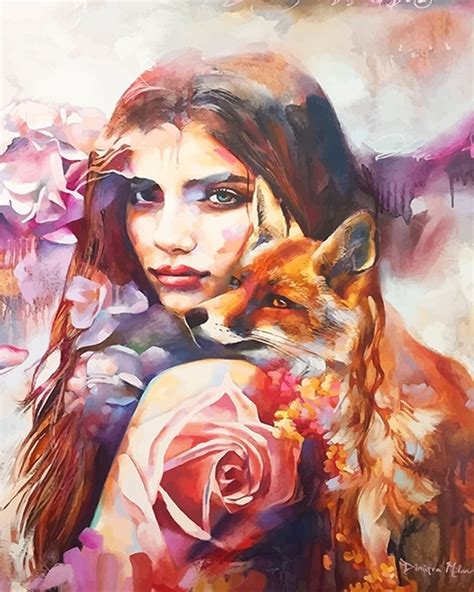 Fox Woman Art – Paint By Number – Paint by numbers UK