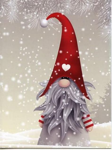 Nordic Scandinavian Gnome Elf Tomte Nisse Christmas Cards Box of 12 - Etsy | Christmas paintings ...