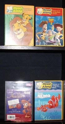 4 Disney Read Along Books With CD Lion King Toy Story Finding Nemo Aladdin EUC | #433730225