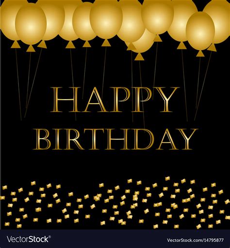 Happy Birthday Images In Black And Gold - Images Poster