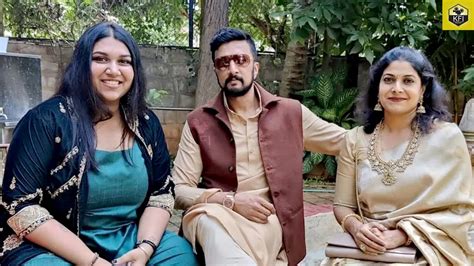 Kiccha Sudeep With Wife & Daughter At Family Function😍 | Hero Sudeep Daughter | Actor Sudeep ...