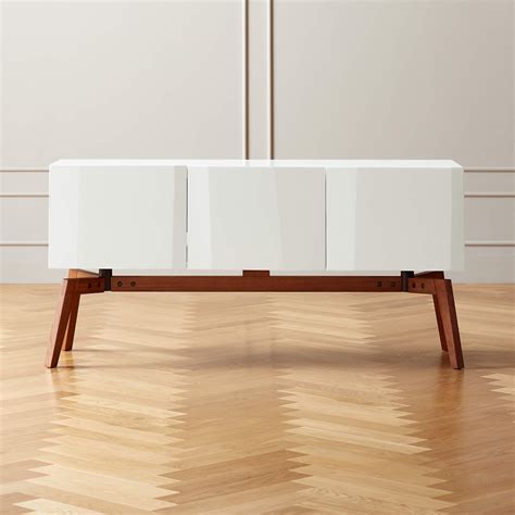 Alba Small White Lacquer Credenza + Reviews | CB2 White Credenza ...